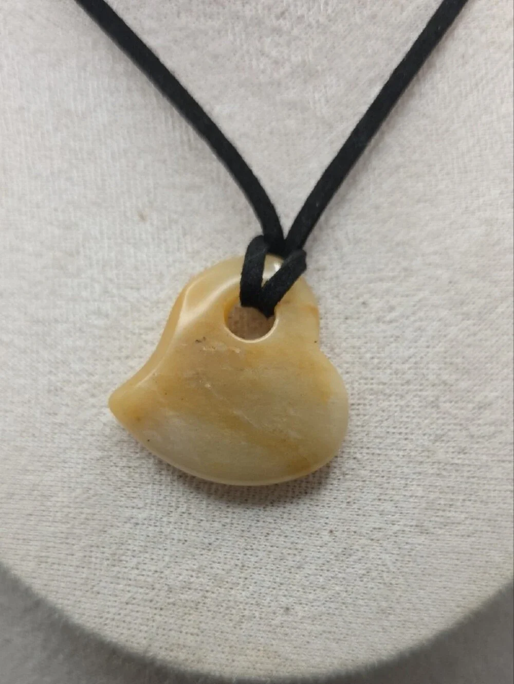 Yellow Jade Heart Pendant Necklace (2491)